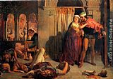 Eve of Saint Agnes; The Flight of Madeleine and Porphyro during the Drunkenness attending the Revelry by William Holman Hunt